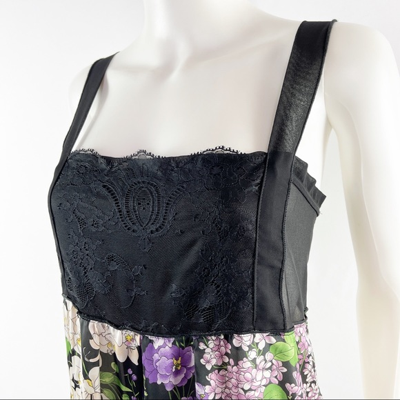 NEW Blugirl Folies Size 12 Sleeveless Black Lace Floral Trapeze Sun Dress - Picture 3 of 14